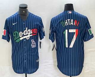 Men's Los Angeles Dodgers #17 Shohei Ohtani Mexico Blue Pinstripe Cool Base Stitched Jersey,We sell and wholesale Men's Los Angeles Dodgers #17 Shohei Ohtani Mexico Blue Pinstripe Cool Base Stitched Jersey on line form chian!